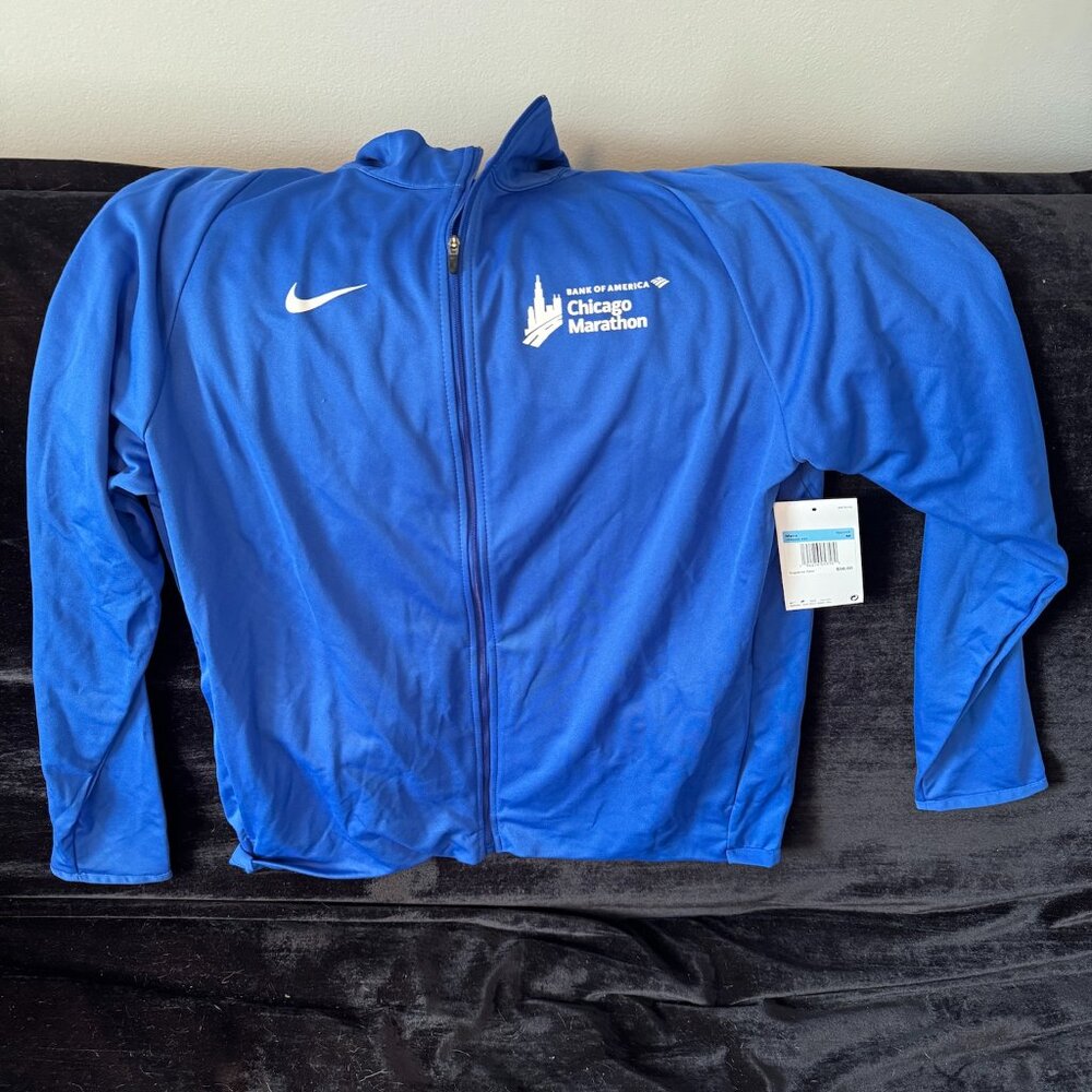 NWT Blue Men's M Chicago Marathon Full-Zip Dri-Fit Jacket